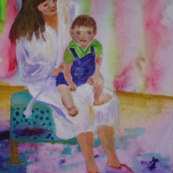Ζωγραφική με τίτλο "Mother and Toddler" από Adele Steinberg, Αυθεντικά έργα τέχνης