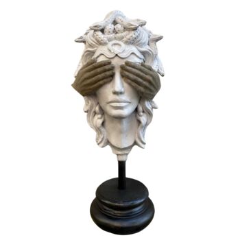 Scultura intitolato "Blind Medusa" da Dervis Yusuf Akdemir, Opera d'arte originale, Resina