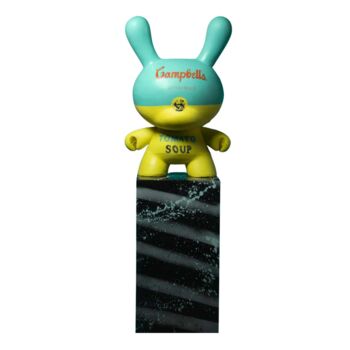 Sculpture titled "Kidrobot & Campbells" by Dervis Yusuf Akdemir, Original Artwork, Resin