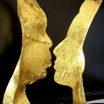 Sculpture titled "Le baiser" by Paul Pacotto, Original Artwork, Metals