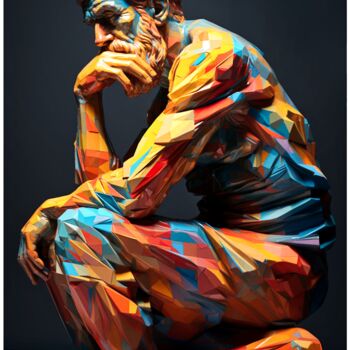 数字艺术 标题为“Le Penseur” 由Artcypia, 原创艺术品, AI生成的图像