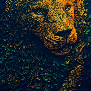 Arts numériques intitulée "Lion" par Artcypia, Œuvre d'art originale, Image générée par l'IA