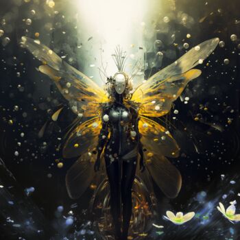 Arts numériques intitulée "Les papillons andro…" par Artcypia, Œuvre d'art originale, Image générée par l'IA