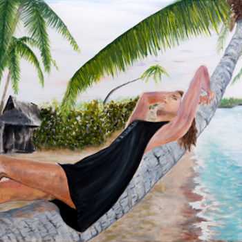 Painting titled "donna in relax" by Accarò, Original Artwork, Oil