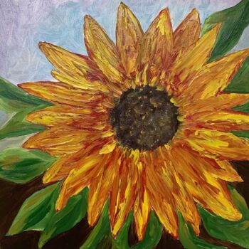 Pintura intitulada "''Sunflower Spring…" por Elena Tuncer, Obras de arte originais, Óleo