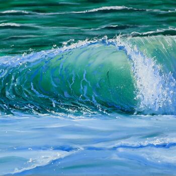 Картина под названием "Wave seascape" - Artem Kolesnikov, Подлинное произведение искусства, Масло