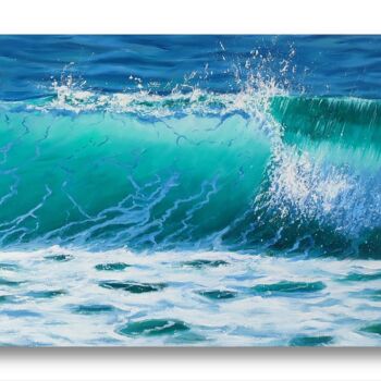 Painting titled "coastal waters" by Artem Kolesnikov, Original Artwork, Oil