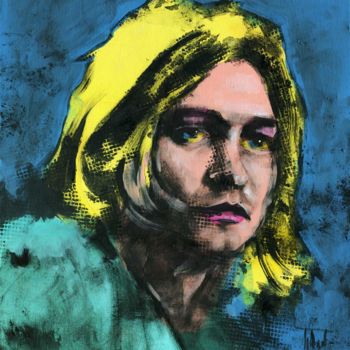 제목이 "Kurt Cobain"인 미술작품 Jaroslaw Glod로, 원작, 아크릴