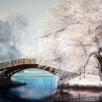 Peinture intitulée "Paysage d'hiver" par André Teyssier, Œuvre d'art originale