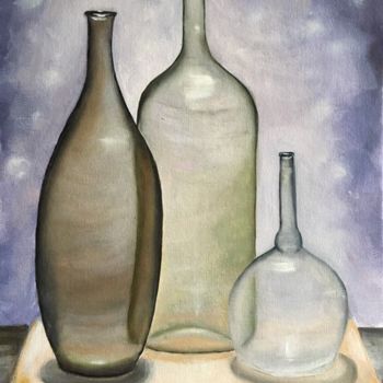 Painting titled "Bottels" by Daciana, Original Artwork, Oil