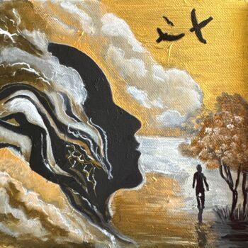 Картина под названием "Reflections of soli…" - Daciana, Подлинное произведение искусства, Акрил Установлен на Деревянная рам…