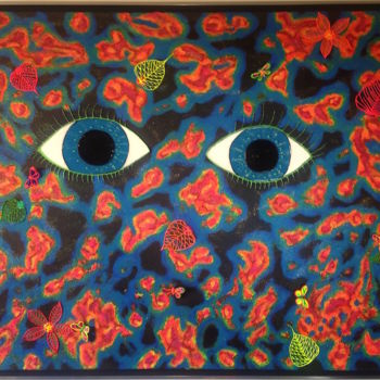 Painting titled "Un autre Regard" by Nine, Original Artwork, Acrylic