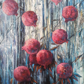 「The Pomegranate Tap…」というタイトルの絵画 Arto Mkrtchyanによって, オリジナルのアートワーク, オイル ウッドストレッチャーフレームにマウント