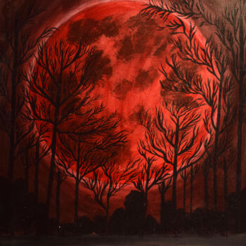 Painting titled "The Aura of Red" by Sohaina Ansari, Original Artwork, Oil