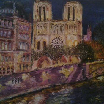 "Notre Dame de Paris…" başlıklı Tablo Veronique Ghigo tarafından, Orijinal sanat, Petrol