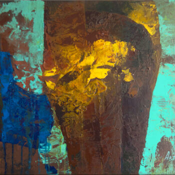 Картина под названием "Abstrait-07-24" - Artoosh Mouradian, Подлинное произведение искусства, Акрил Установлен на Деревянная…
