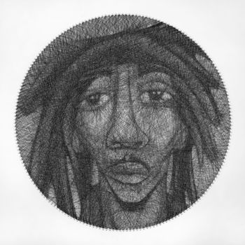 「Bob Marley string a…」というタイトルの絵画 Andrey Saharovによって, オリジナルのアートワーク, 糸