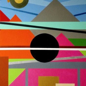Pintura intitulada "Futuristic city" por Anart, Obras de arte originais, Acrílico