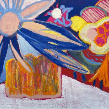 Картина под названием "vase Alvar 4" - Sylvie Loisy, Подлинное произведение искусства, Масло Установлен на Деревянная рама д…