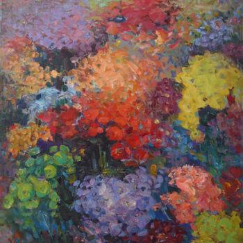 Ζωγραφική με τίτλο "Flower heaven" από Viktor Volkov, Αυθεντικά έργα τέχνης, Λάδι