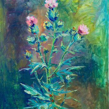 Malerei mit dem Titel "Thorn flowers" von Arus Pashikyan, Original-Kunstwerk, Öl