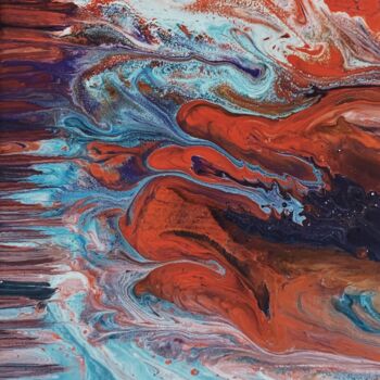 Картина под названием "Rainbow Liquid" - Aryeh Dodelson, Подлинное произведение искусства, Акрил