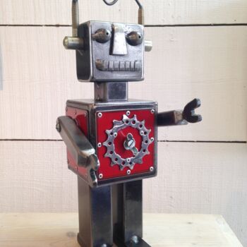 Sculpture titled "Robot" by Arzel, Original Artwork, Metals