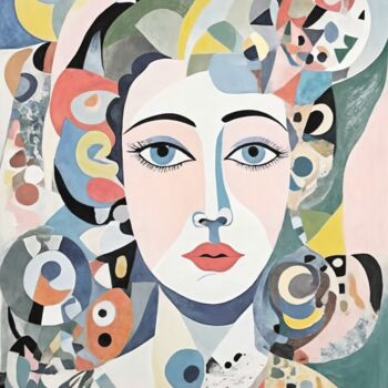 "Woman with a Flower…" başlıklı Tablo Asel tarafından, Orijinal sanat, Akrilik Ahşap Sedye çerçevesi üzerine monte edilmiş
