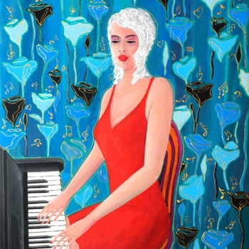 Pintura titulada "Pianist" por Ashot Petrosyan (Ash Petr), Obra de arte original, Acrílico