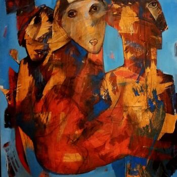 Pittura intitolato "THREE" da Aslan Ünsal, Opera d'arte originale, Acrilico