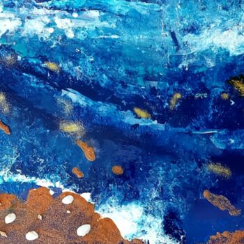 Pittura intitolato "Ocean" da Aslihan Arslan, Opera d'arte originale, Acrilico Montato su Telaio per barella in legno