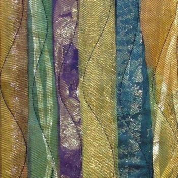 Arte textil titulada "Rayures 1" por Jean Pierre Avonts-Saint-Lager, Obra de arte original, Tela Montado en Cartulina