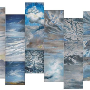 Картина под названием "mosaique2nuages2011…" - Association Les Couleurs De L'Antenne, Подлинное произведение искусства