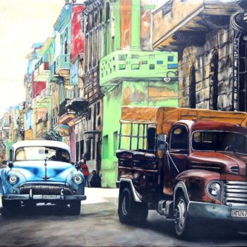 Painting titled "I LOVE CUBA" by Luciano Fabbrizio, Original Artwork, Acrylic Mounted on Wood Panel