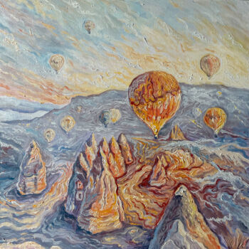 Pittura intitolato "OIL LANDSCAPE. SUNR…" da Asvano Anastasiia Ivanova, Opera d'arte originale, Olio Montato su Cartone
