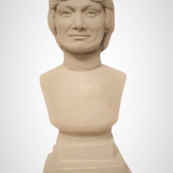 Sculpture titled "Portrait de Claude…" by Atelier Mélyne Sculpture, Original Artwork, Plaster