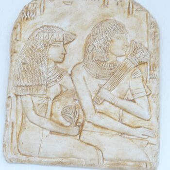 Sculpture titled "Isis et Osiris - Ba…" by Atelier Mélyne Sculpture, Original Artwork, Plaster Mounted on Other rigid panel