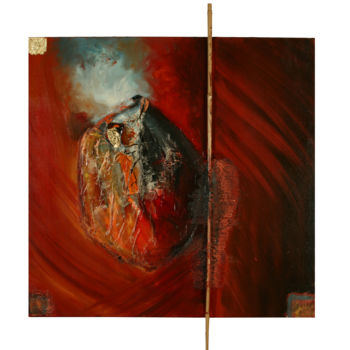 Pittura intitolato "Amphibe sur la port…" da Job, Opera d'arte originale, Olio