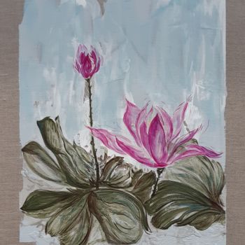 Painting titled "LOTUS" by Lucile Plancke Delassus, Original Artwork, Acrylic