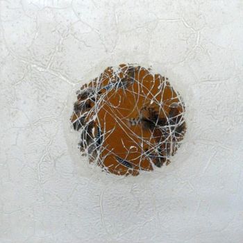 Painting titled "banquise" by Martine Sezer, Original Artwork, Sand Mounted on Wood Panel