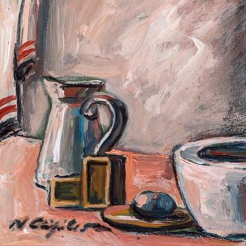 Painting titled "Toilette campagnarde" by Nathalia Chipilova, Original Artwork, Acrylic