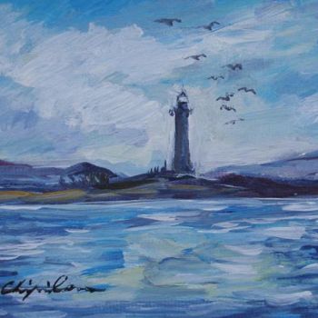 Painting titled "Phare" by Nathalia Chipilova, Original Artwork, Acrylic