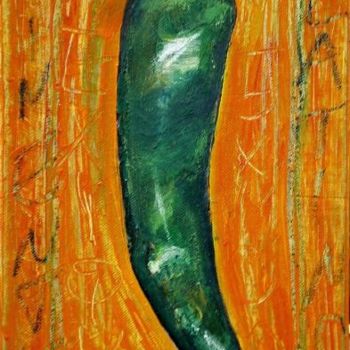 Peinture intitulée "Piment vert" par Nathalia Chipilova, Œuvre d'art originale, Acrylique