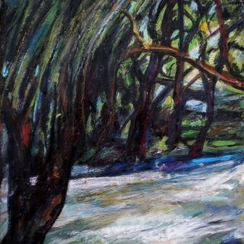 Painting titled "River" by Nathalia Chipilova, Original Artwork, Acrylic