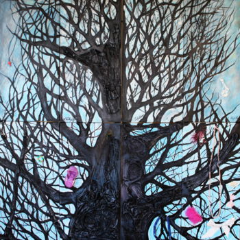 Картина под названием "Wedding tree" - Nathalia Chipilova, Подлинное произведение искусства, Акрил