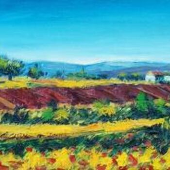 Pittura intitolato "Paysage de Provence" da Nathalia Chipilova, Opera d'arte originale, Olio