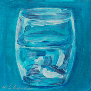 Painting titled "Verre d'eau 94" by Nathalia Chipilova, Original Artwork, Acrylic Mounted on Wood Stretcher frame