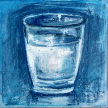 Painting titled "Verre d'eau 7" by Nathalia Chipilova, Original Artwork, Oil