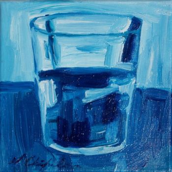 Painting titled "Verre d'eau 76" by Nathalia Chipilova, Original Artwork, Oil