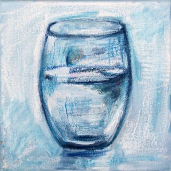 Painting titled "Verre d'eau 79" by Nathalia Chipilova, Original Artwork, Oil